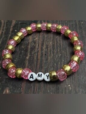 'Amy' Sonic the Hedgehog Inspired Handmade Beaded Kandi Bracelet